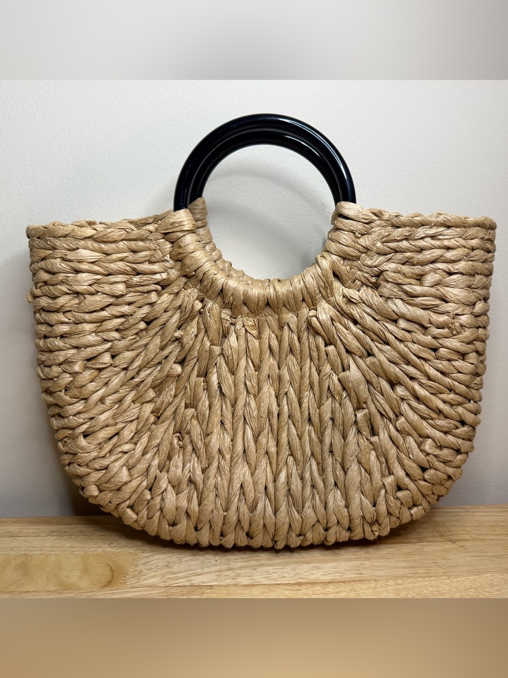 Cee Klein Natural Woven Straw Handbag NWT $70 - Picture 3 of 8
